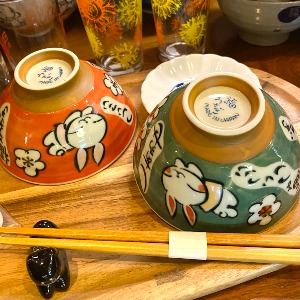 우사기 복토끼 일식 그릇 일본면기 덮밥그릇 일본도자기 식기 작은공기
